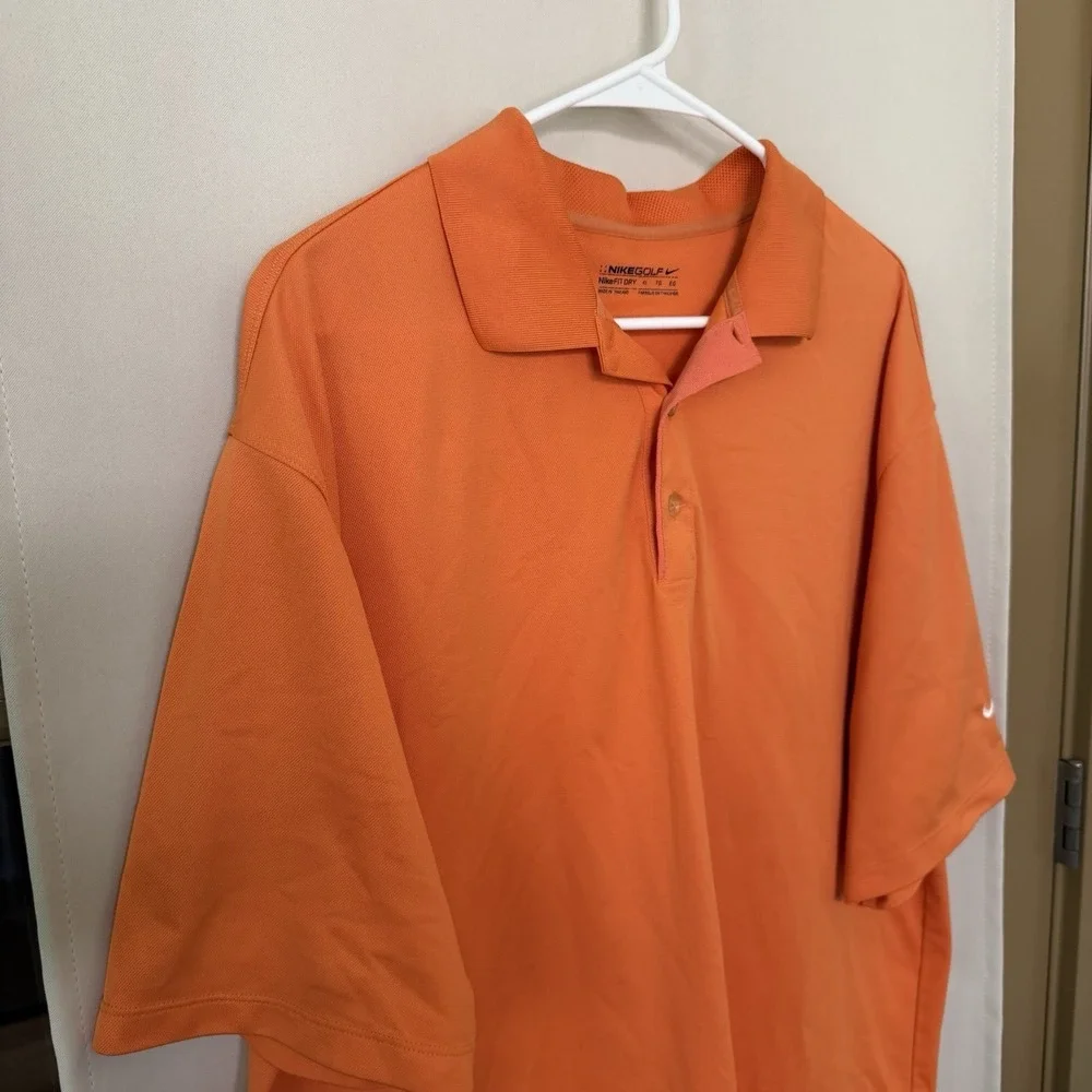 Nike Golf Men's XL Orange Nike Fit‎ Dry Short Sleeve Polo Shirt